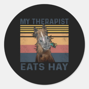 Mein Therapeut isst Hay Horse Runder Aufkleber