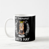 Mein Therapeut isst Hay I Reitfreunde Kaffeetasse (Links)
