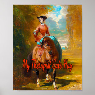 Mein Therapeut isst Hay. Rider von Alfred De Dreux Poster