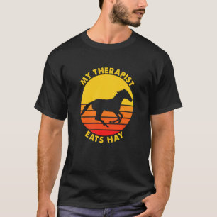 Mein Therapeut isst Hay Vintag Retro Reiten L T-Shirt