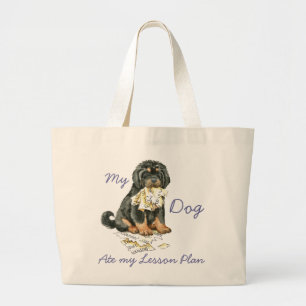 Mein tibetischer Mastiff Ate Mein Lektionsplan Jumbo Stoffbeutel