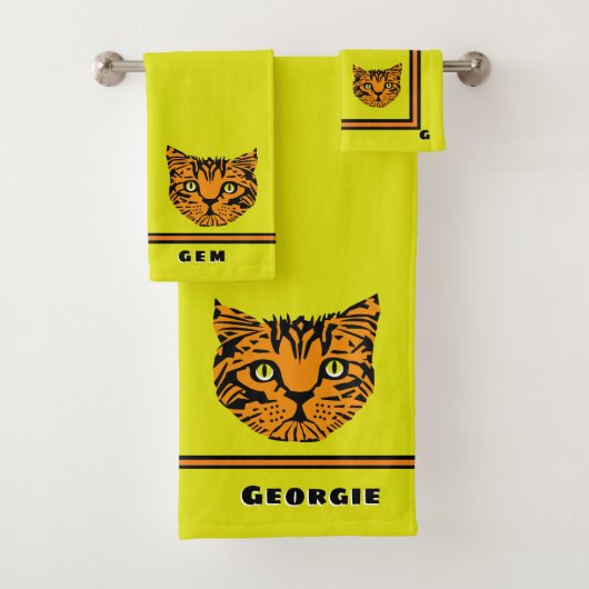 Mein Tiger Baby Gesicht Personalisiert Badhandtuch Set (Insitu)