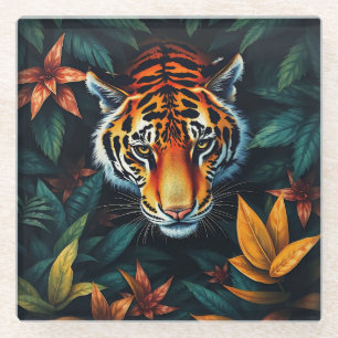 „Mein Tiger“ – Farbporträt eines Tigers Glasuntersetzer