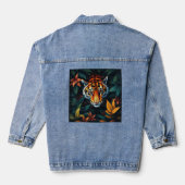„Mein Tiger“ – Farbporträt eines Tigers Jeansjacke (Rückseite)