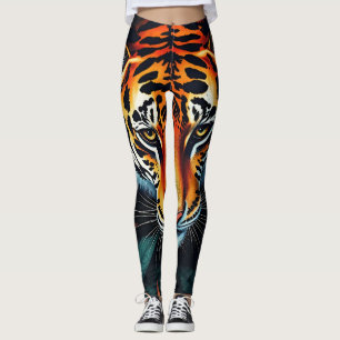 „Mein Tiger“ – Farbporträt eines Tigers Leggings