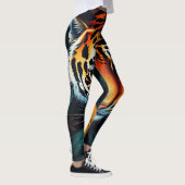 „Mein Tiger“ – Farbporträt eines Tigers Leggings (Rechts)