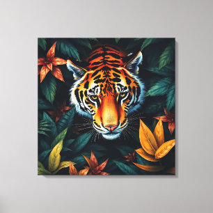 „Mein Tiger“ – Farbporträt eines Tigers Leinwanddruck