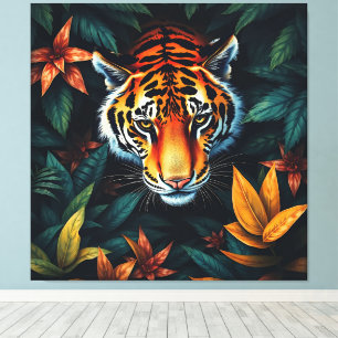 „Mein Tiger“ – Farbporträt eines Tigers Leinwanddruck