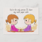 Mein Toilettenpapier Niedliche lustige Postkarte t (Vorderseite)