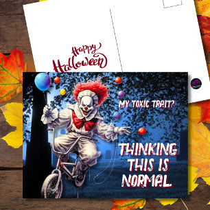 Mein toxikalisches Merkmal gruseliger Clown Hallow Feiertagspostkarte