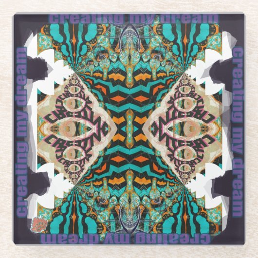 Mein Traum gestalten Glasuntersetzer (Vorderseite)