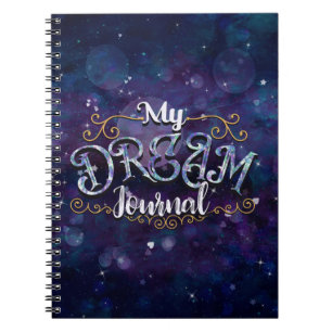Mein Traumjournal Indigo Violette Herzen und Stern Notizblock