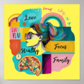 Mein Traumleben gestalten: Yellow Vision Board Poster (Vorne)