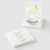 Mein Traumzitat-Marmor-Untersetzer Steinuntersetzer (Seitenansicht)