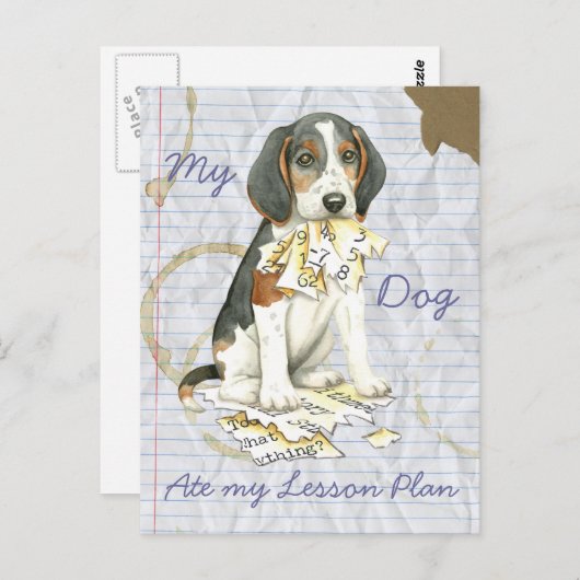 Mein Treeing Walker Coonhound Ate My Lessingplan Postkarte (Vorne/Hinten)