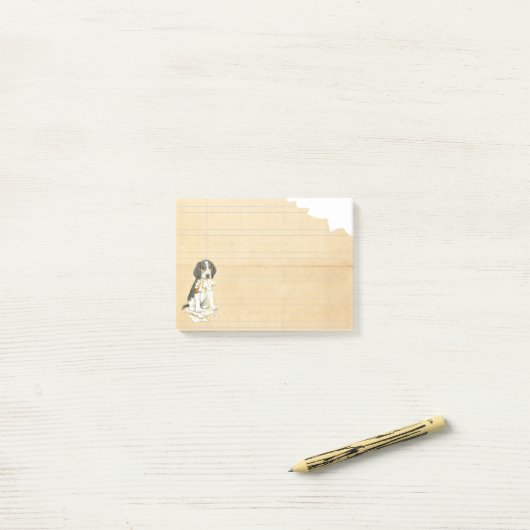 Mein Treeing WandererCoonhound aß meine Post-it Klebezettel (Auf Schreibtisch)