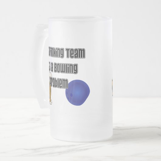 Mein trinkendes Team hat ein Bowlings-Problem Mattglas Bierglas (Vorderseite Links)
