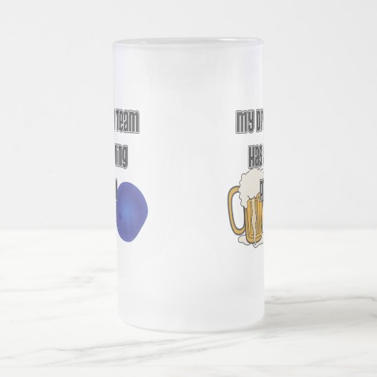 Mein trinkendes Team hat ein Bowlings-Problem Mattglas Bierglas (Mittel)
