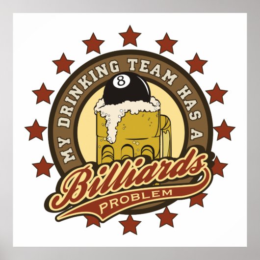 Mein Trinkteam hat ein Billardproblem Poster (Vorne)