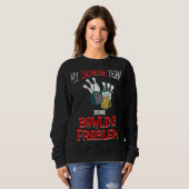 Mein Trinkteam hat ein Bowling-Problem beim Bauchs Sweatshirt (Vorne ganz)