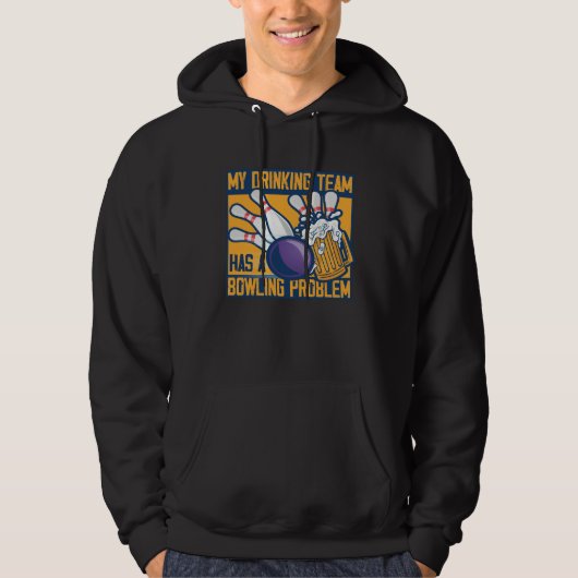 Mein Trinkteam hat ein Bowlingproblem Bowler Dri Hoodie (Vorderseite)