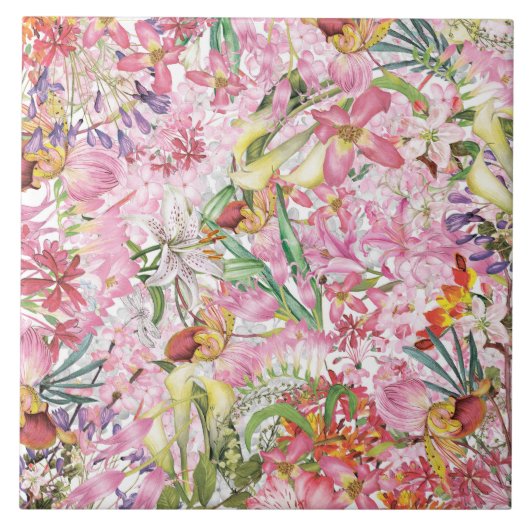 Mein tropischer, farbenfroher Garten mit exotische Fliese (Vorderseite)