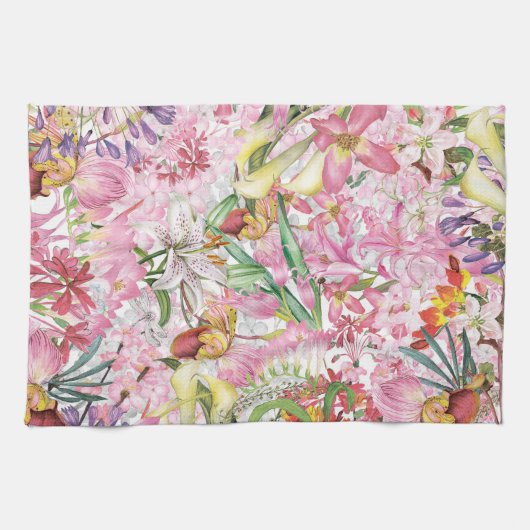 Mein tropischer, farbenfroher Garten mit exotische Geschirrtuch (Horizontal)