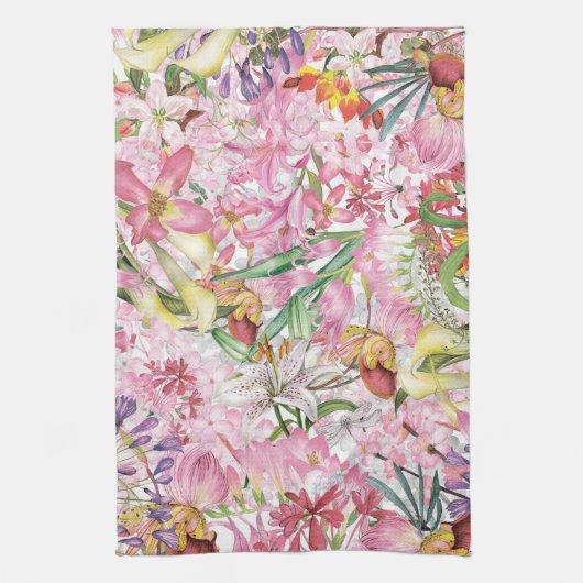 Mein tropischer, farbenfroher Garten mit exotische Geschirrtuch (Vertikal)