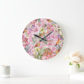 Mein tropischer, farbenfroher Garten mit exotische Große Wanduhr (Zuhause)