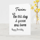 MEIN **TWIN SISTER** IST EIN "QUEEN" KARTE (Gelbe Blume)