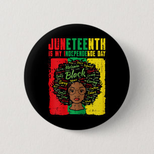Mein Unabhängigkeitstag Afro Frauen Mädchen Kinder Button