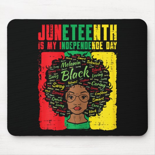 Mein Unabhängigkeitstag Afro Frauen Mädchen Kinder Mousepad (Vorne)