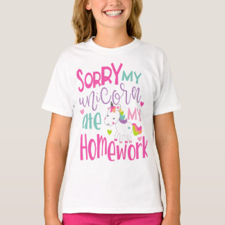 Mein Unicorn aß mein Hausaufgaben-Shirt, T-Shirt
