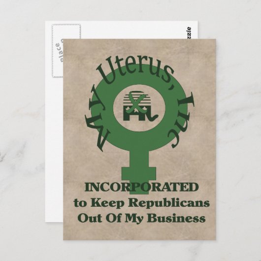 Mein Uterus, Inc. Postkarte (Vorne/Hinten)