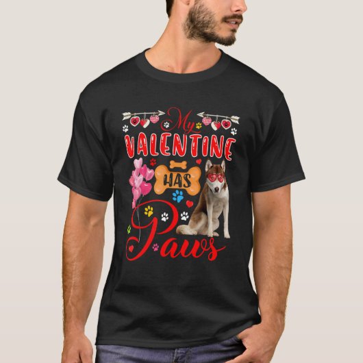 Mein Valentin hat Niedliche Sonnenbrillen Herz T-Shirt (Vorderseite)