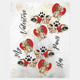 Mein Valentin hat Pfeifen bezaubernde Niedliche Be Fleecedecke