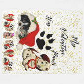 Mein Valentin hat Pfoten bezaubernde Niedliche Hun Fleecedecke (Vorderseite (Horizontal))