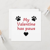 Mein Valentin hat Pfoten Karte (Vorderseite/Rückseite Beispiel)