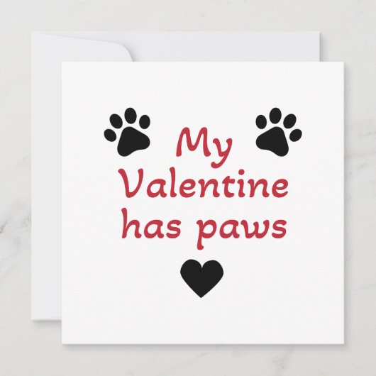 Mein Valentin hat Pfoten Karte (Vorderseite)