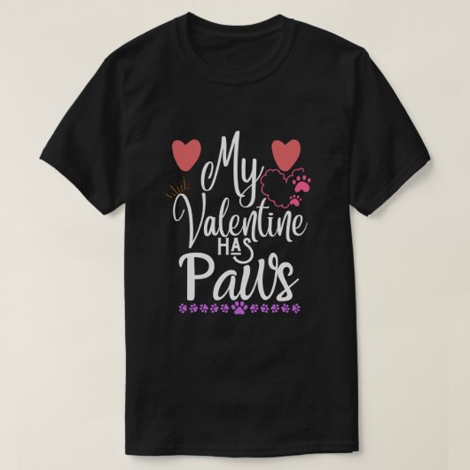 Mein Valentin hat Pfoten T-Shirt (Design vorne)