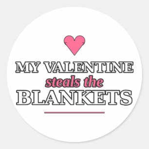 Mein Valentin stiehlt die Decken Aufkleber