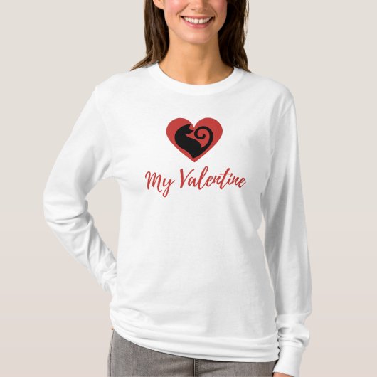 Mein Valentine ein Herz mit einer Katze T-Shirt (Vorderseite)