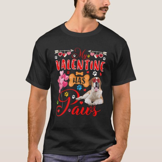 Mein Valentine hat eine Niedliche St. Bernard Sonn T-Shirt (Vorderseite)