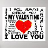 Mein Valentine I Liebe dich Poster (Vorne)