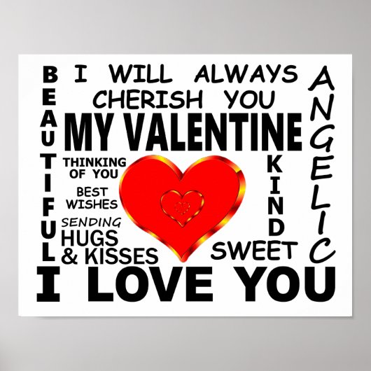 Mein Valentine I Liebe dich Poster (Vorne)