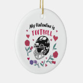Mein Valentine ist die Football Business Card Keramik Ornament (Rechts)