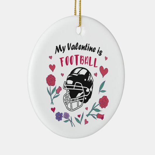 Mein Valentine ist die Football Business Card Keramik Ornament (Rechts)