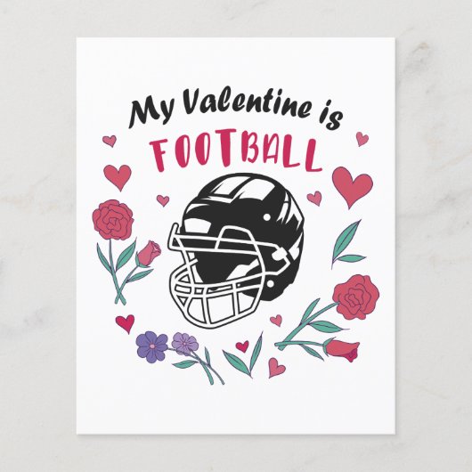 Mein Valentine ist die Football Business Card Napk Flyer (Vorne)