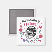 Mein Valentine ist die Football Business Card Napk Magnet (Vorderseite/Rückseite)
