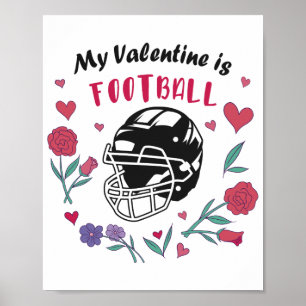 Mein Valentine ist die Football Business Card Poster